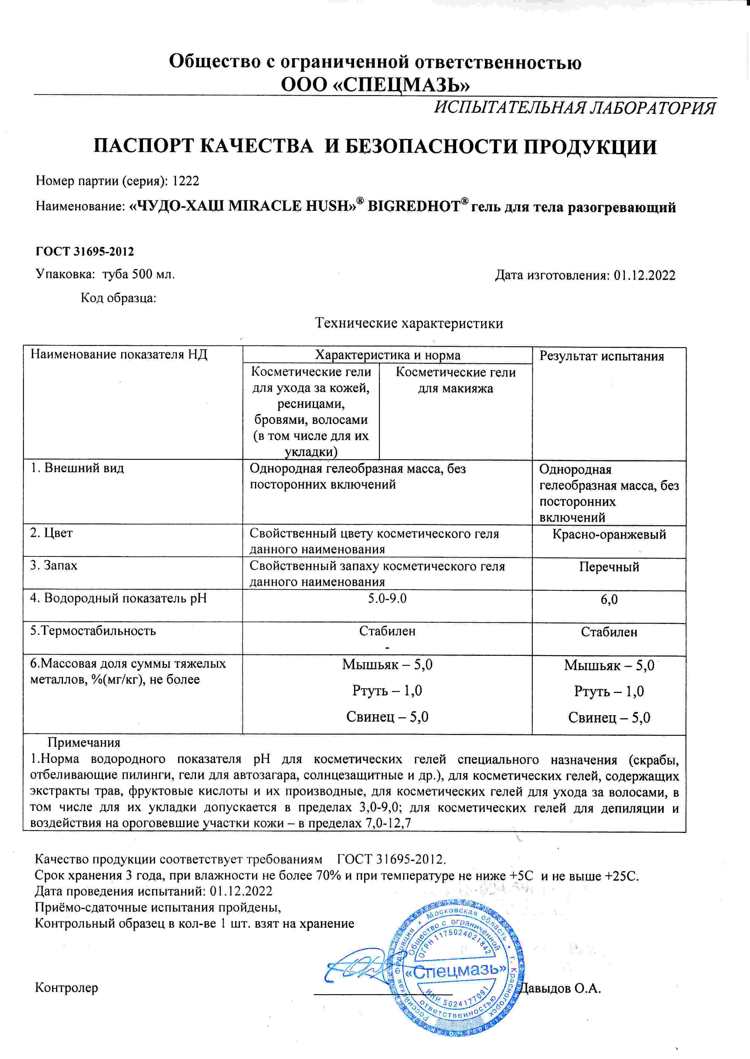 Паспорт №122022